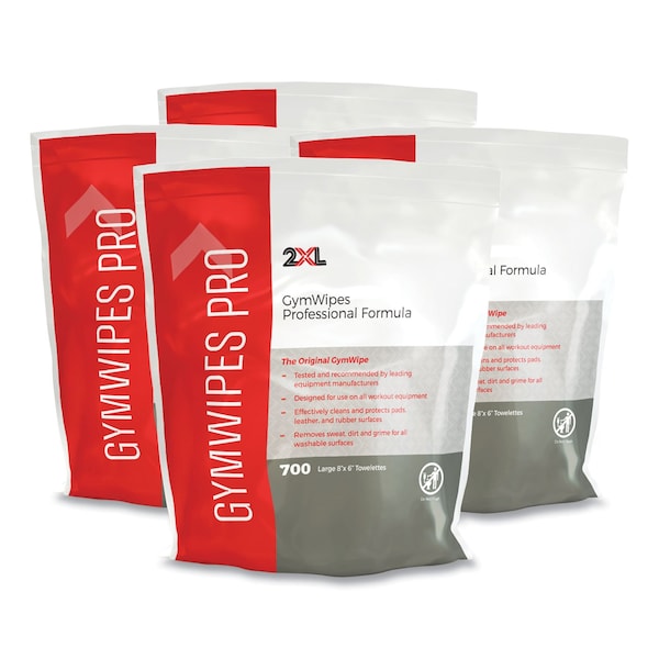 2Xl Gym Wipes Professional, 6 x 8, Unscented, 700/PK, PK4 TXL L38 - main